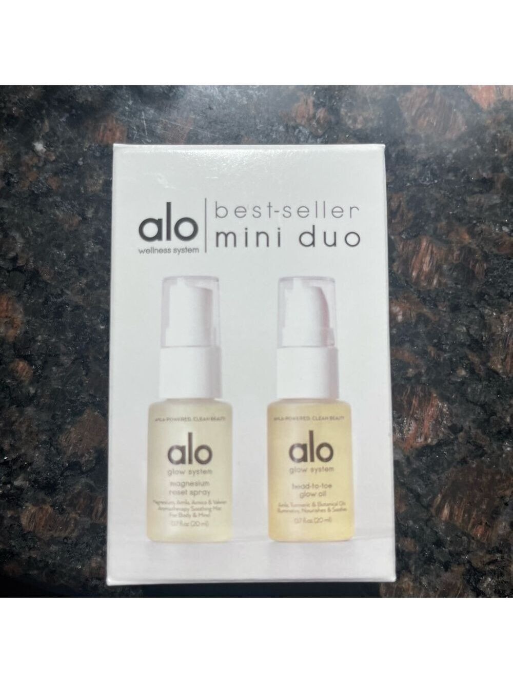 ALO Yoga Glow System duo set Head To Toe Glow Oil & Magnesium Reset Spray